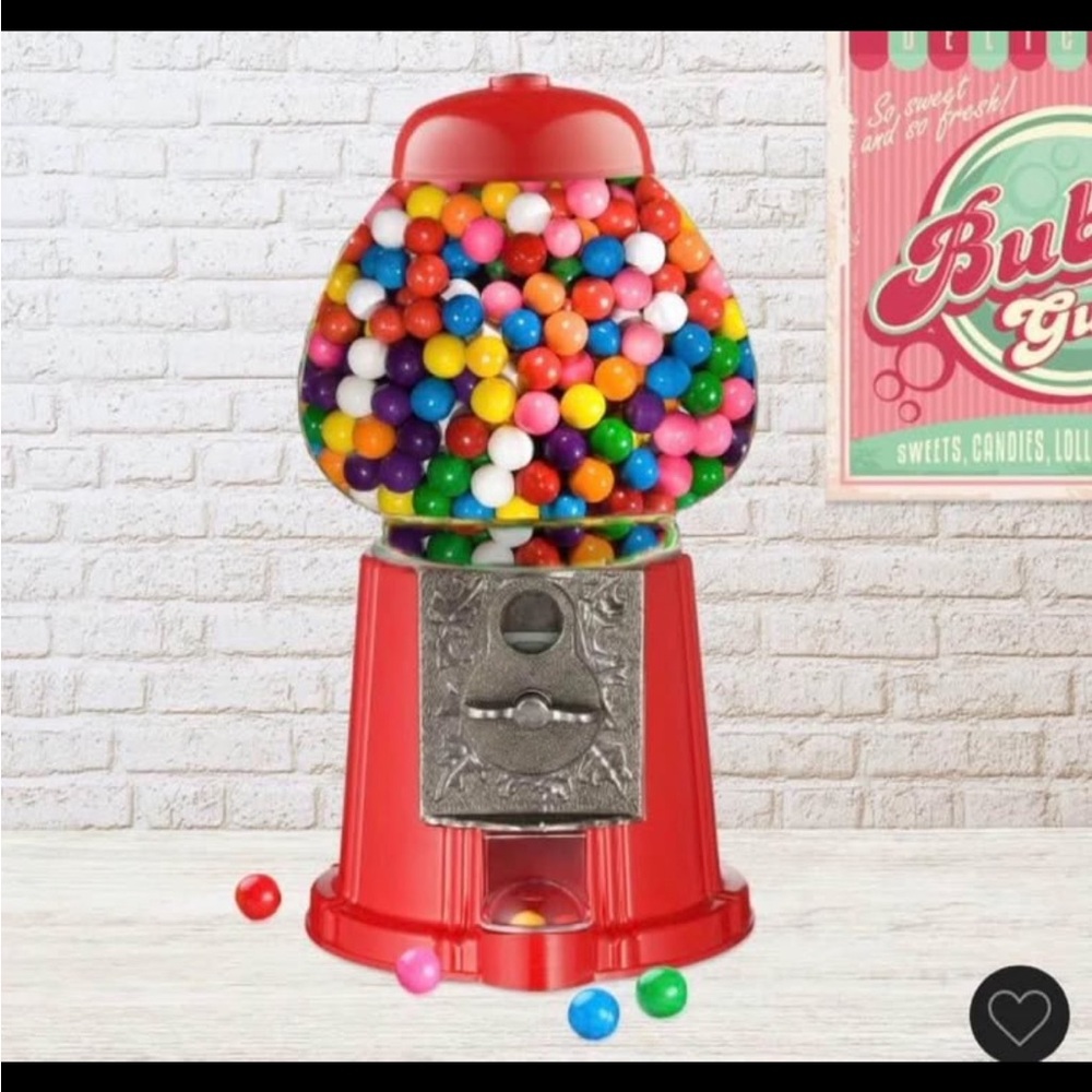 Red Gumball Machine Candy Dispenser - Decorative Party Centerpiece